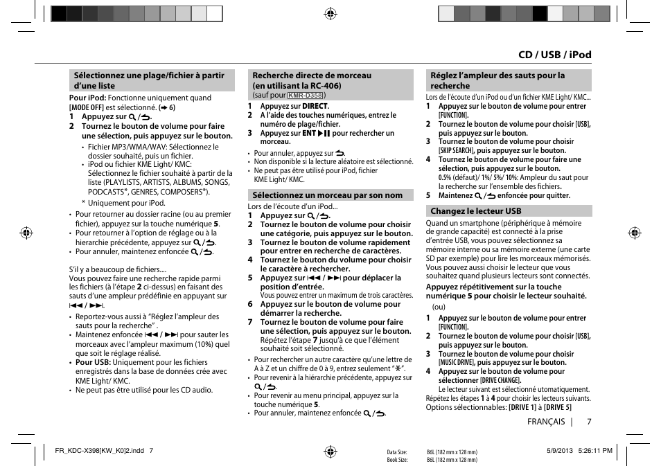 Kenwood KMR-D358 User Manual | Page 23 / 52