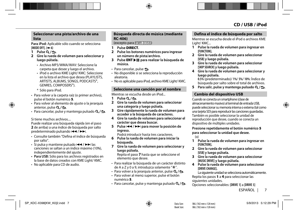 Kenwood KMR-D358 User Manual | Page 39 / 52