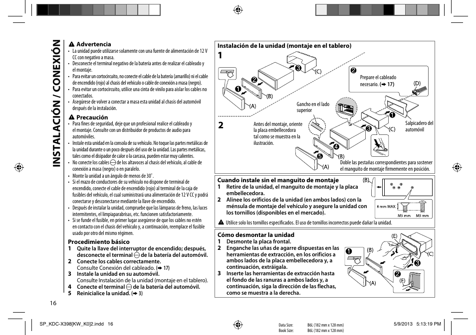 Instalación / conexión | Kenwood KMR-D358 User Manual | Page 48 / 52