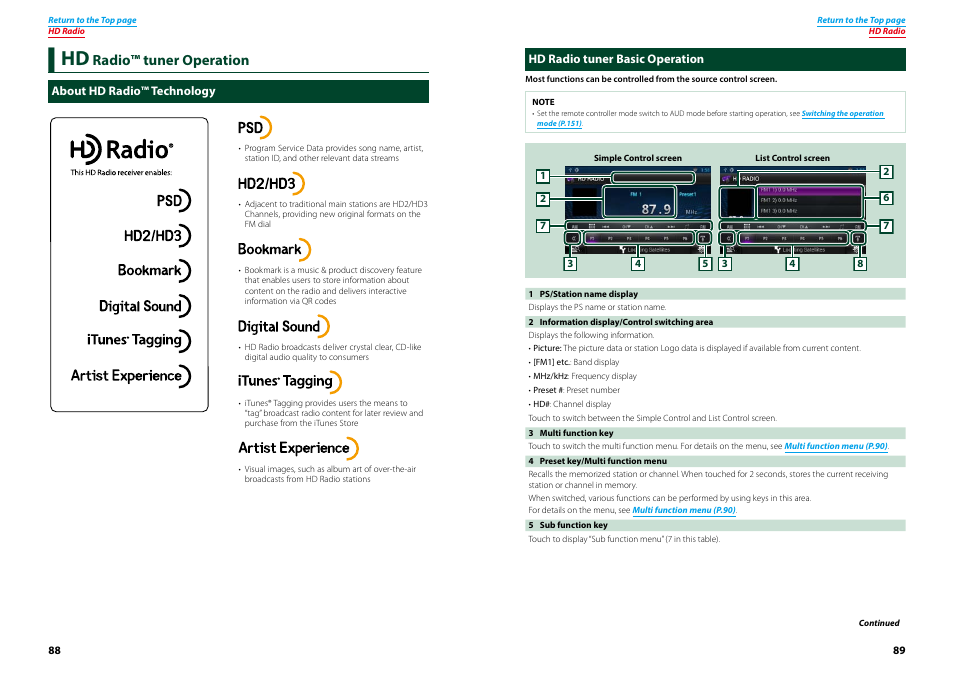 Hd radio™ tuner operation, About hd radio™ technology, Hd radio tuner basic operation | Kenwood DNN770HD User Manual | Page 45 / 87