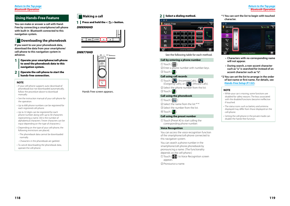 Using hands-free feature | Kenwood DNN770HD User Manual | Page 60 / 87