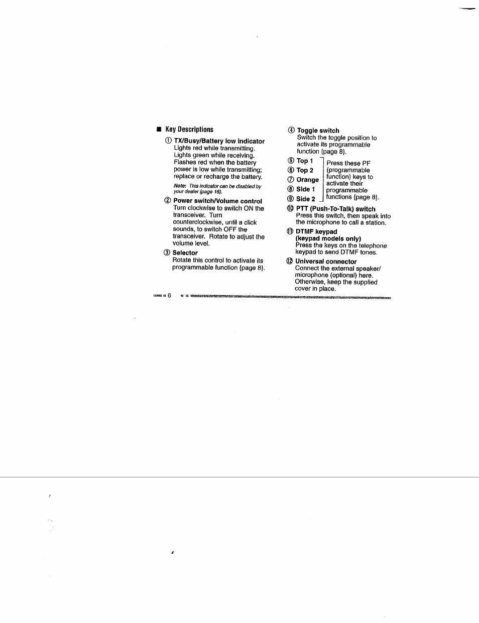 Key descriptions | Kenwood TK-290/390 User Manual | Page 10 / 24