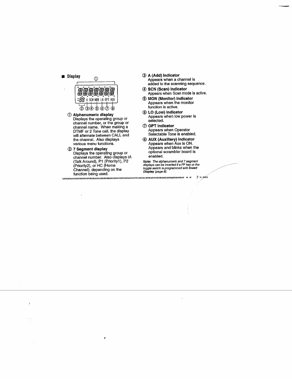 Display, Hon lo api aux | Kenwood TK-290/390 User Manual | Page 11 / 24