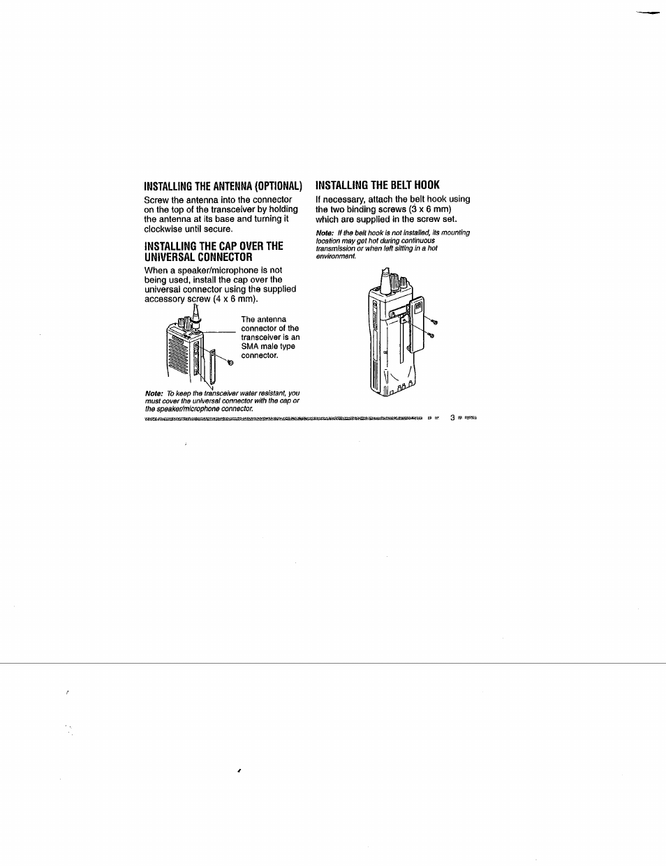 Installing the cap over the universal connector | Kenwood TK-290/390 User Manual | Page 7 / 24