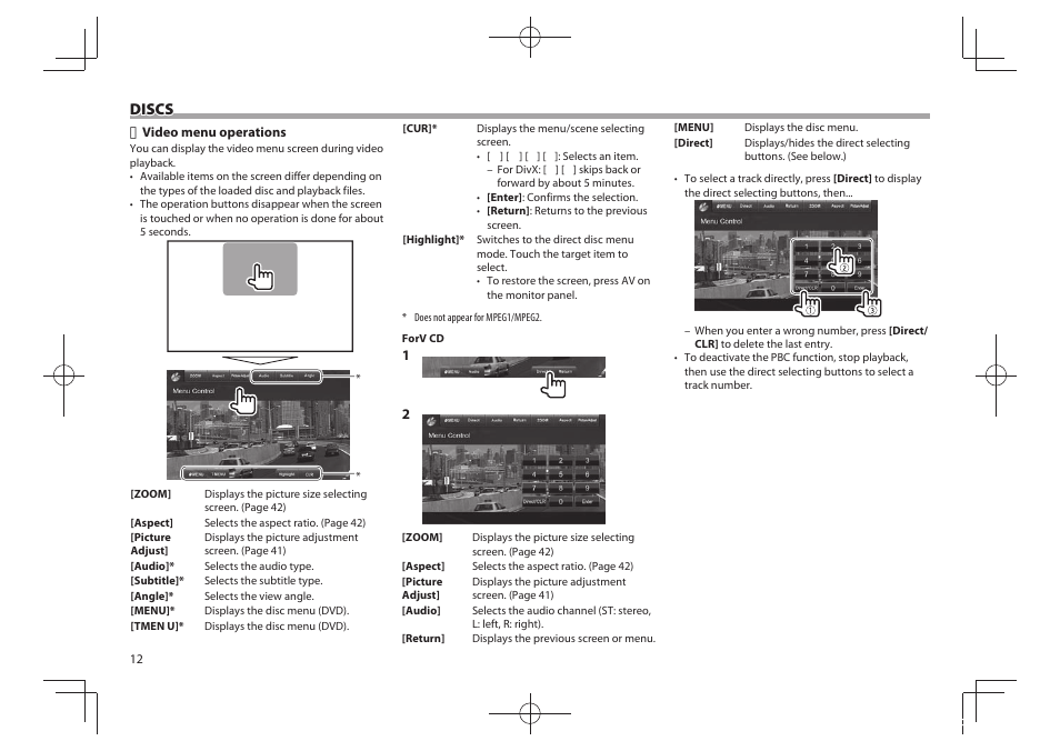 Discs | Kenwood DDX771 User Manual | Page 12 / 68