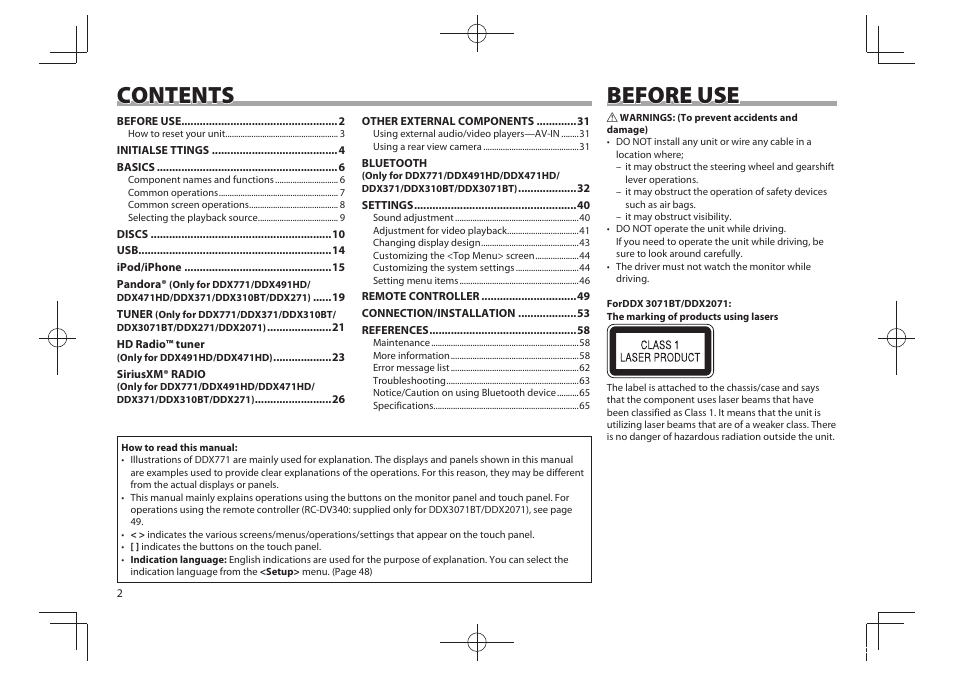 Kenwood DDX771 User Manual | Page 2 / 68