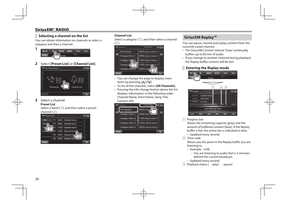 Siriusxm ® radio | Kenwood DDX771 User Manual | Page 28 / 68