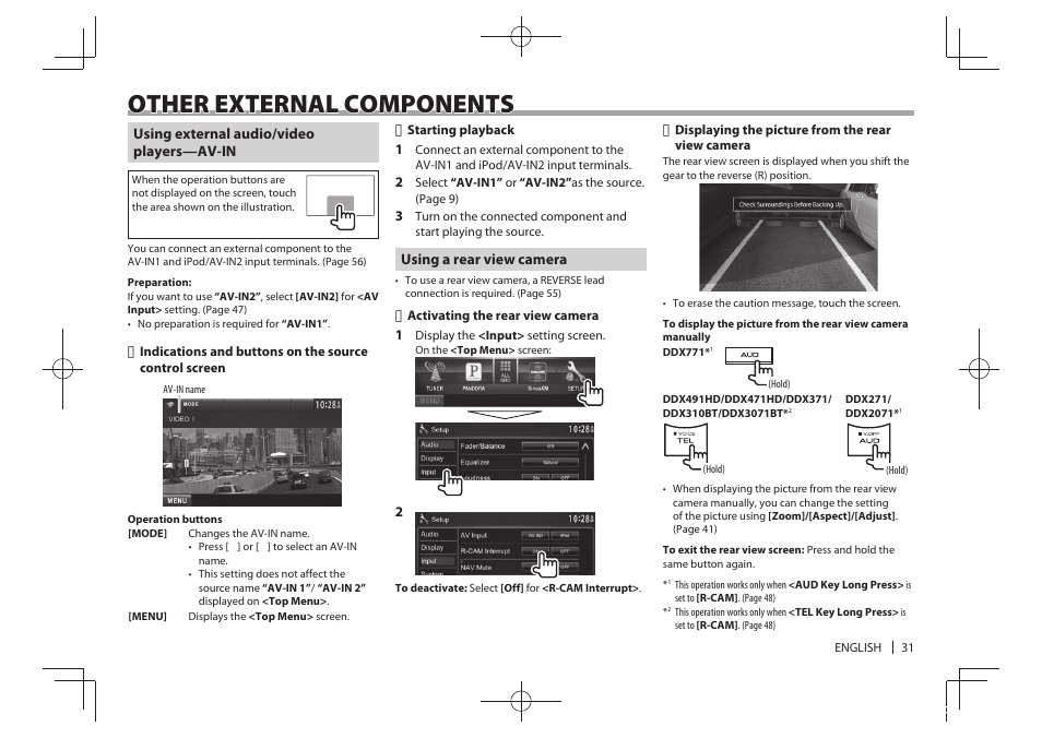 Other external components | Kenwood DDX771 User Manual | Page 31 / 68