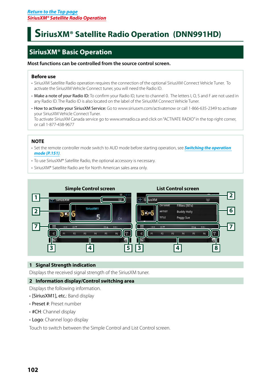 Siriusxm® satellite radio operation (dnn991hd), Siriusxm® basic operation, Siriusxm® satellite radio | Operation (dnn991hd), Iriusxm® satellite radio operation (dnn991hd) | Kenwood DNN991HD User Manual | Page 103 / 178