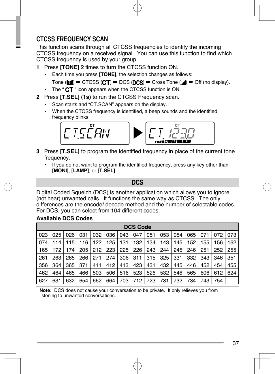 Ctcss frequency scan | Kenwood TH-K20A User Manual | Page 45 / 68