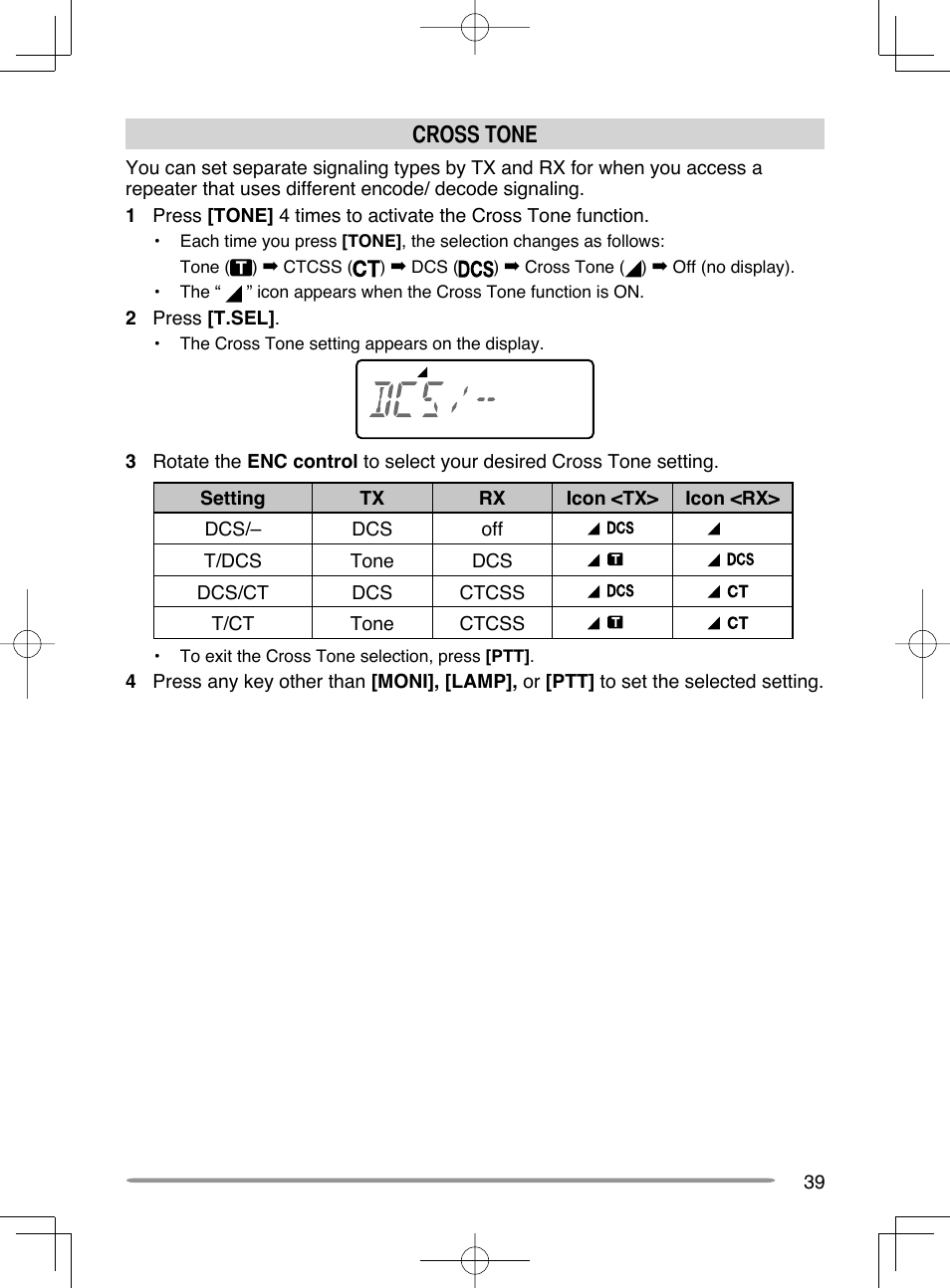 Cross tone | Kenwood TH-K20A User Manual | Page 47 / 68