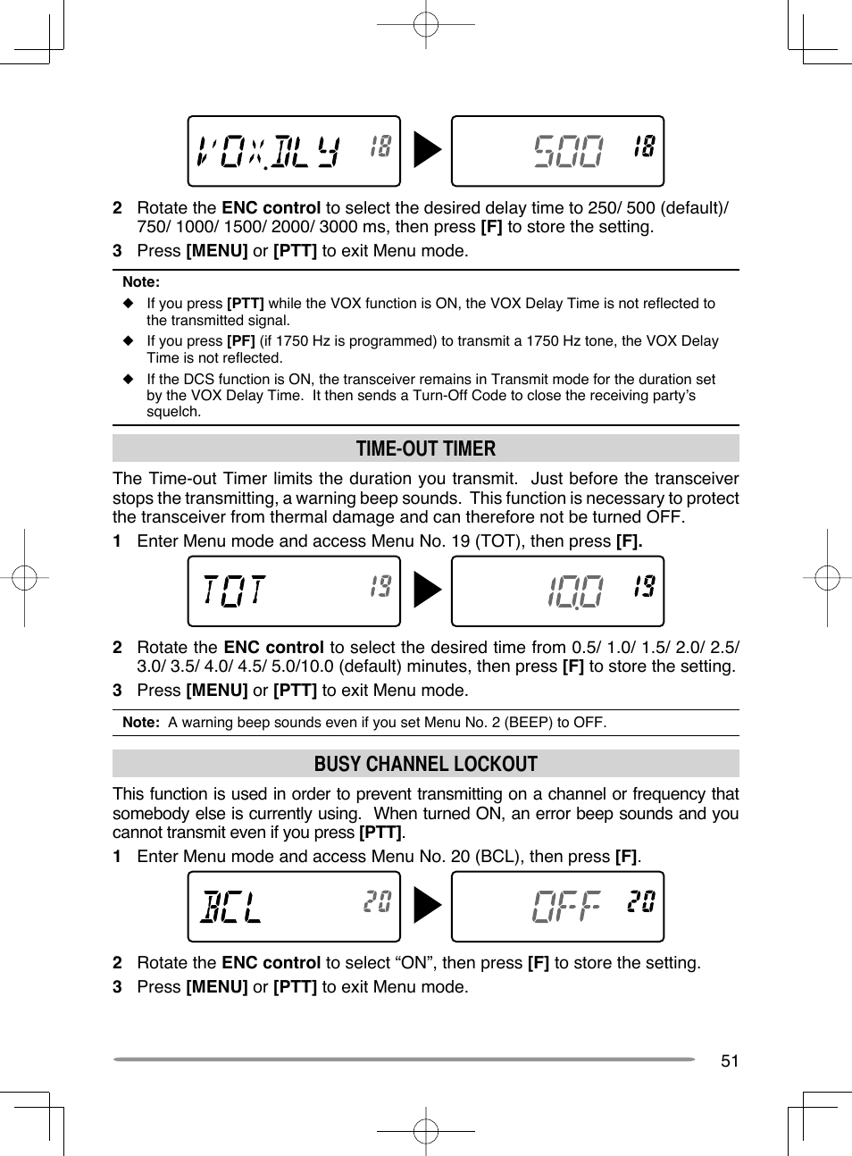 Time-out timer, Busy channel lockout | Kenwood TH-K20A User Manual | Page 59 / 68