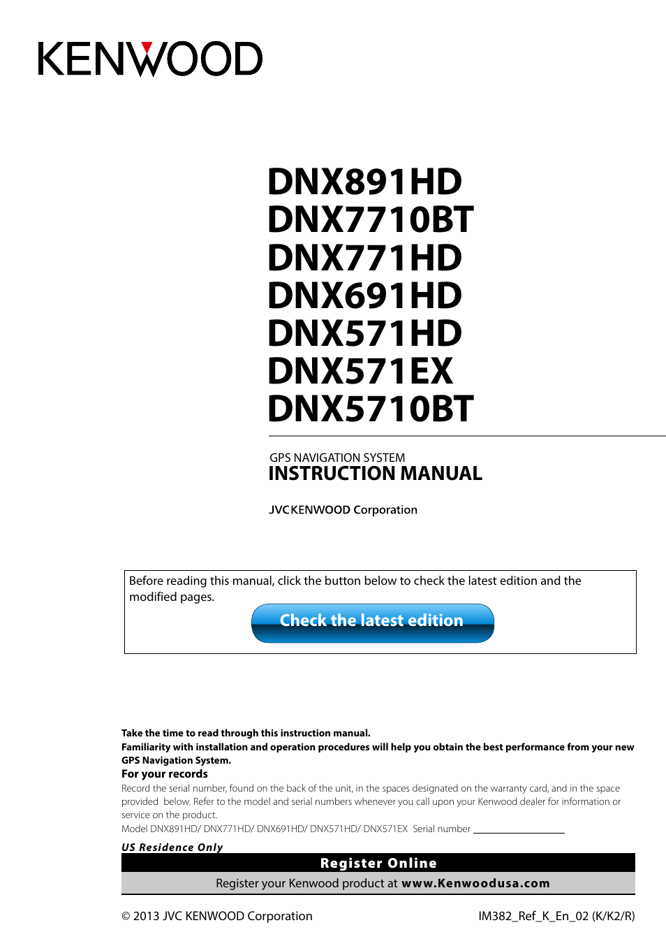 Kenwood DNX691HD User Manual | 145 pages