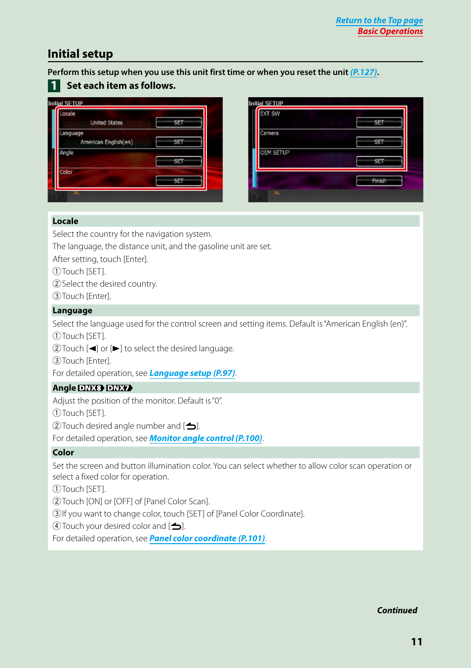 Initial setup | Kenwood DNX691HD User Manual | Page 12 / 145