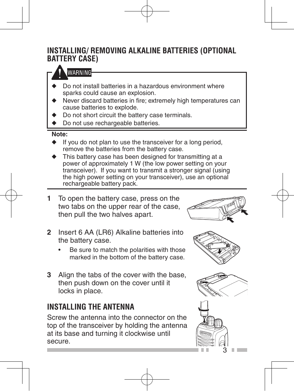 Installing the antenna | Kenwood NX-420 User Manual | Page 11 / 40