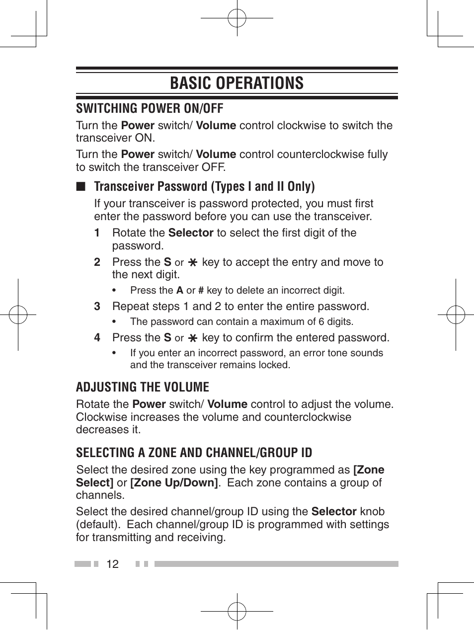Basic operations | Kenwood NX-420 User Manual | Page 20 / 40