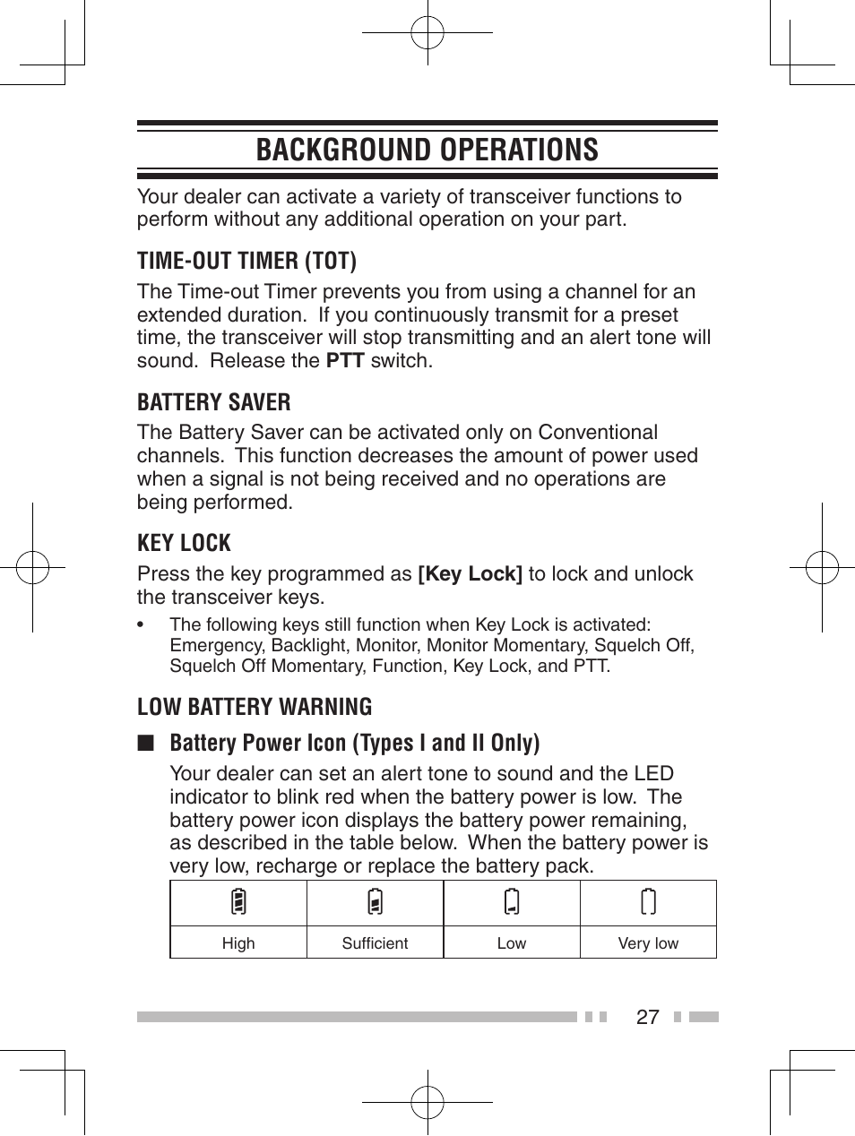 Background operations | Kenwood NX-420 User Manual | Page 35 / 40