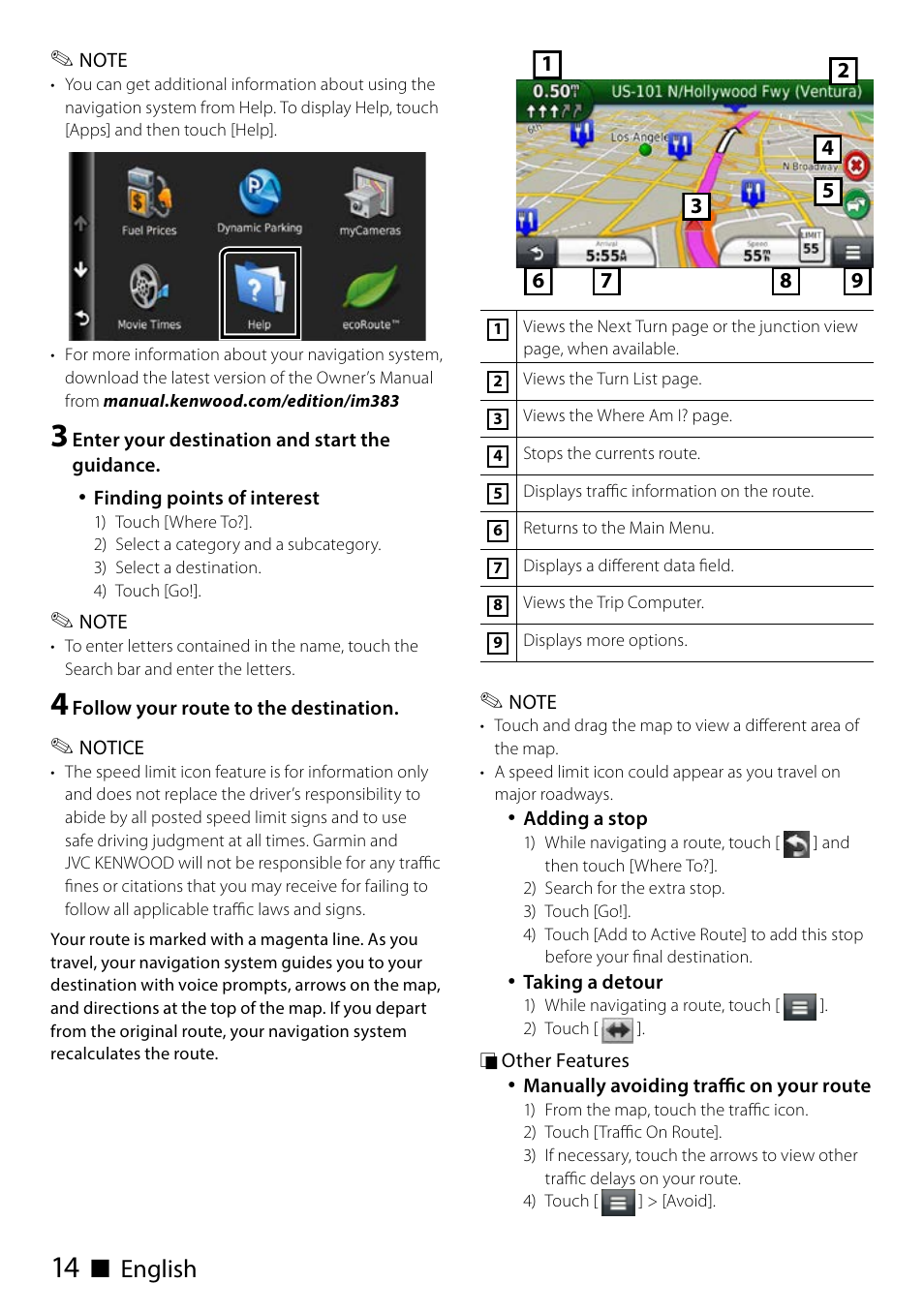 Ñ english | Kenwood DNN991HD User Manual | Page 14 / 68