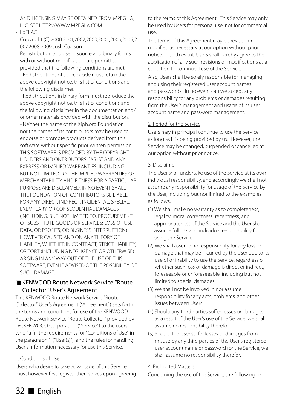 Ñ english | Kenwood DNN991HD User Manual | Page 32 / 68