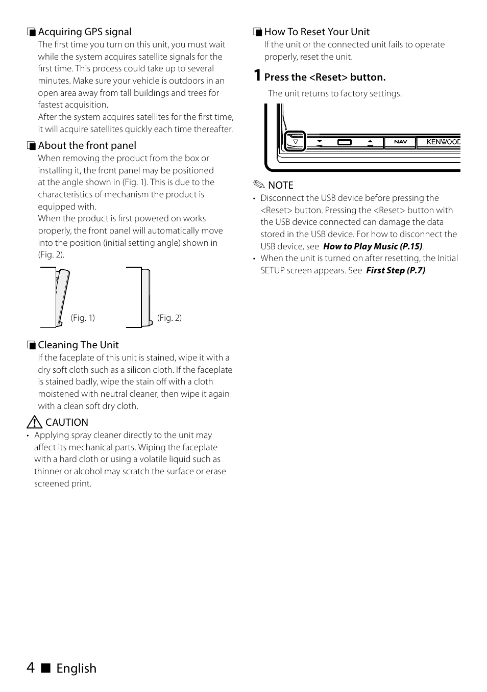 Ñ english | Kenwood DNN991HD User Manual | Page 4 / 68