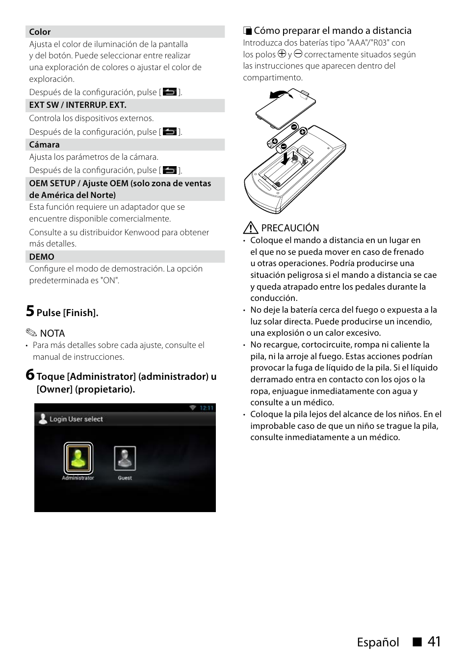 Español ñ | Kenwood DNN991HD User Manual | Page 41 / 68