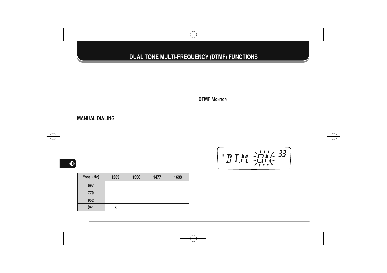 48 dtmf functions, Dual tone multi-frequency (dtmf) functions | Kenwood TM-281A User Manual | Page 55 / 79