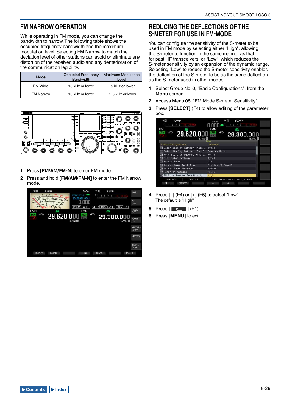 Fm narrow operation, Fm narrow operation -29, Mode -29 | Kenwood TS-990S User Manual | Page 107 / 290