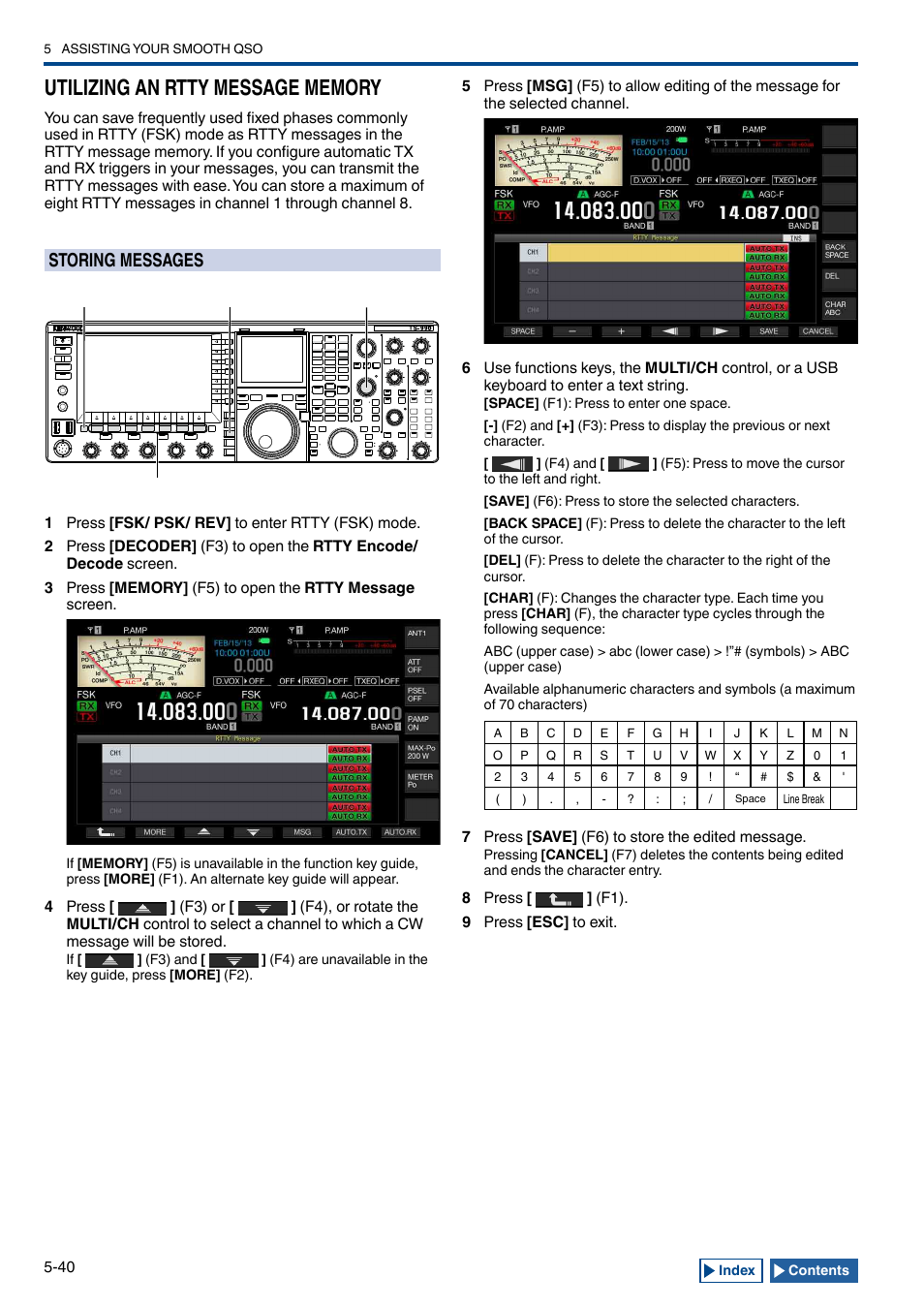 Utilizing an rtty message memory, Storing messages, Utilizing an rtty message memory -40 | Storing messages -40 | Kenwood TS-990S User Manual | Page 118 / 290