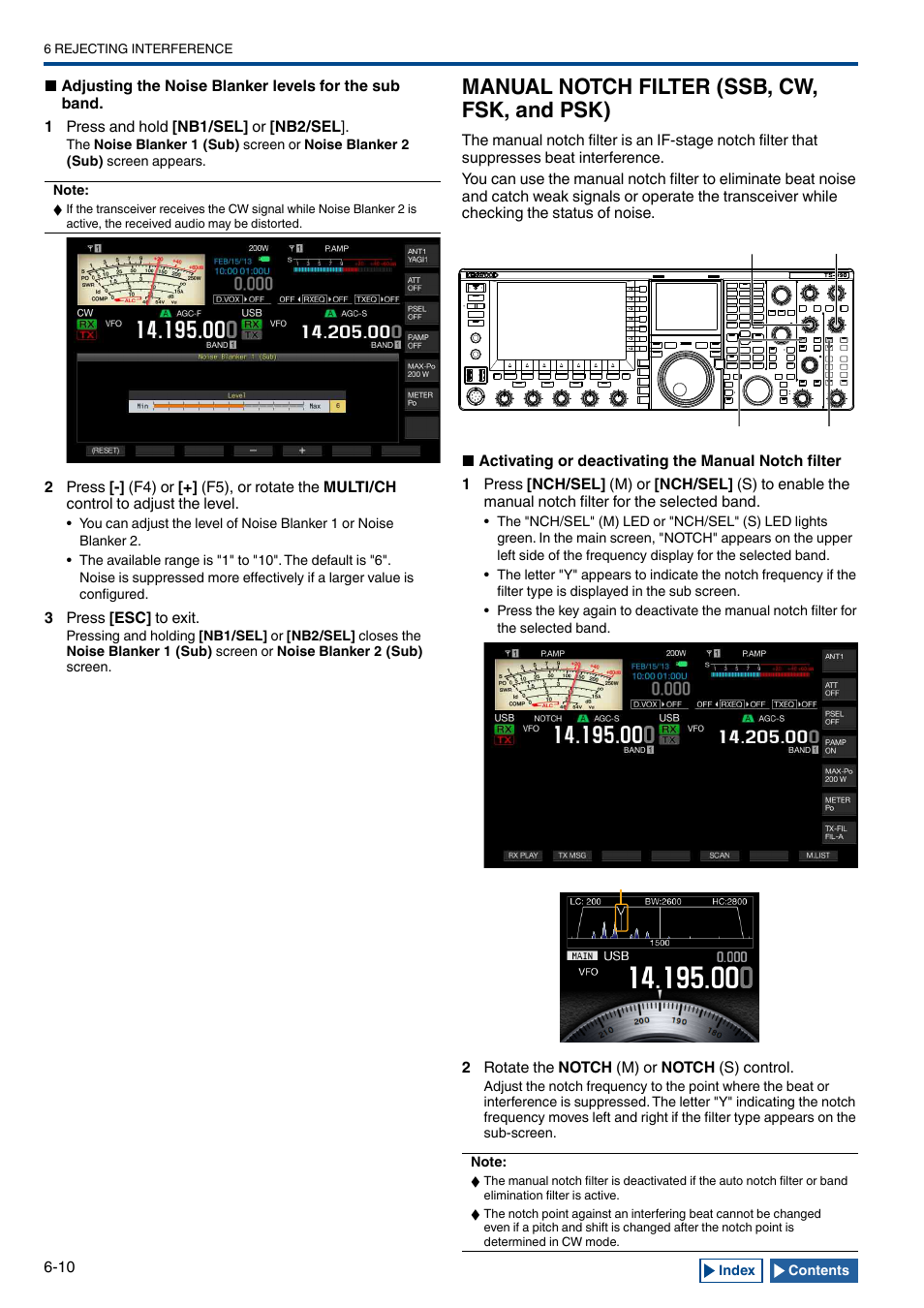 Manual notch filter (ssb, cw, fsk, and psk), Manual notch filter (ssb, cw, fsk, and psk) -10 | Kenwood TS-990S User Manual | Page 148 / 290