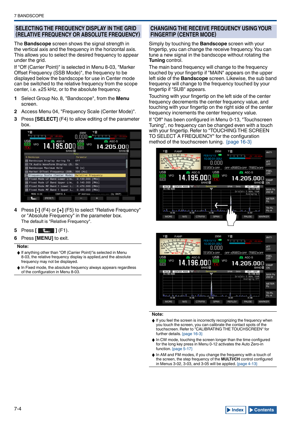 Frequency or absolute frequency) -4, Center mode) -4 | Kenwood TS-990S User Manual | Page 158 / 290