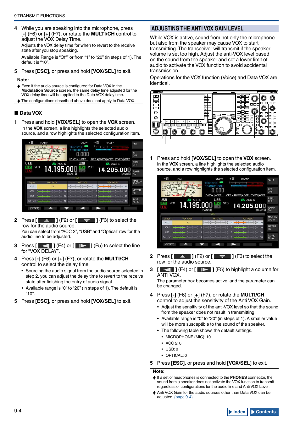 Adjusting the anti vox gain level, Adjusting the anti vox gain level -4 | Kenwood TS-990S User Manual | Page 172 / 290