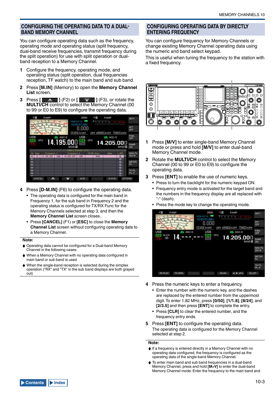 Channel -3, Configuring operating data by directly entering, Frequency -3 | Kenwood TS-990S User Manual | Page 185 / 290