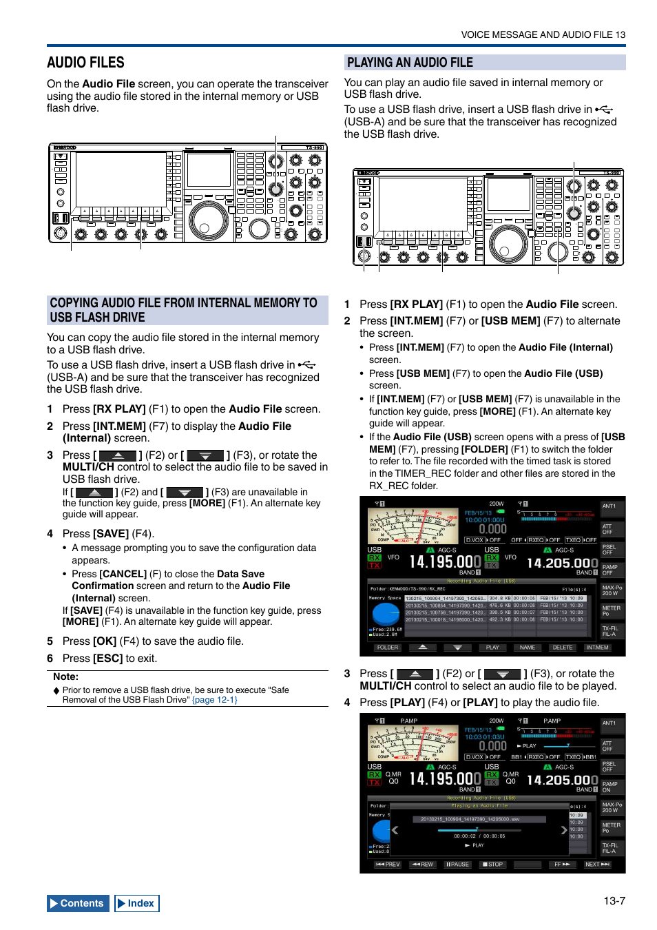 Audio files, Playing an audio file, Audio files -7 | Drive -7, Playing an audio file -7 | Kenwood TS-990S User Manual | Page 209 / 290