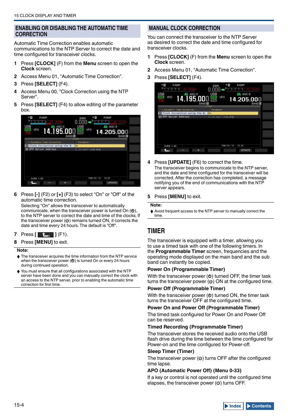 Manual clock correction, Timer, Manual clock correction -4 | Timer -4 | Kenwood TS-990S User Manual | Page 228 / 290