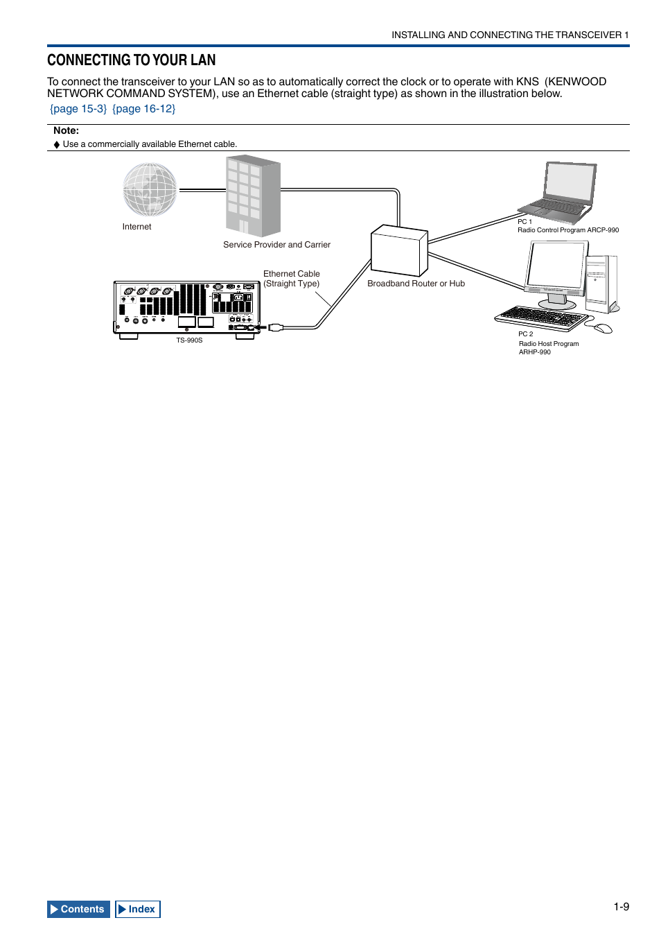 Connecting to your lan, Connecting to your lan -9 | Kenwood TS-990S User Manual | Page 23 / 290