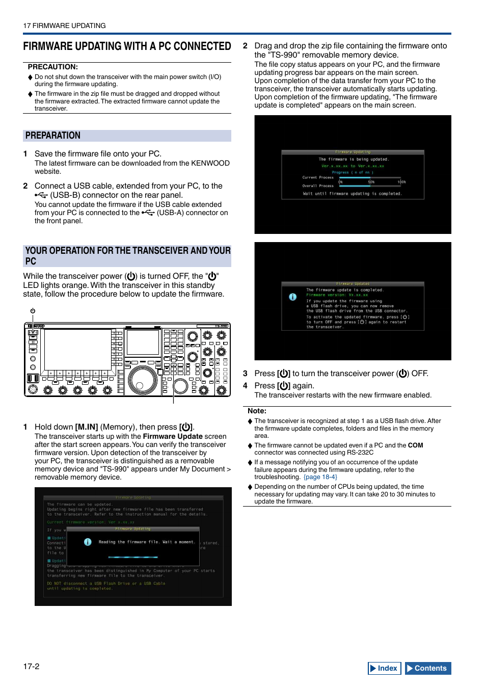 Firmware updating with a pc connected, Preparation, Your operation for the transceiver and your pc | Firmware updating with a pc connected -2, Preparation -2, Your operation for the transceiver and your pc -2 | Kenwood TS-990S User Manual | Page 268 / 290