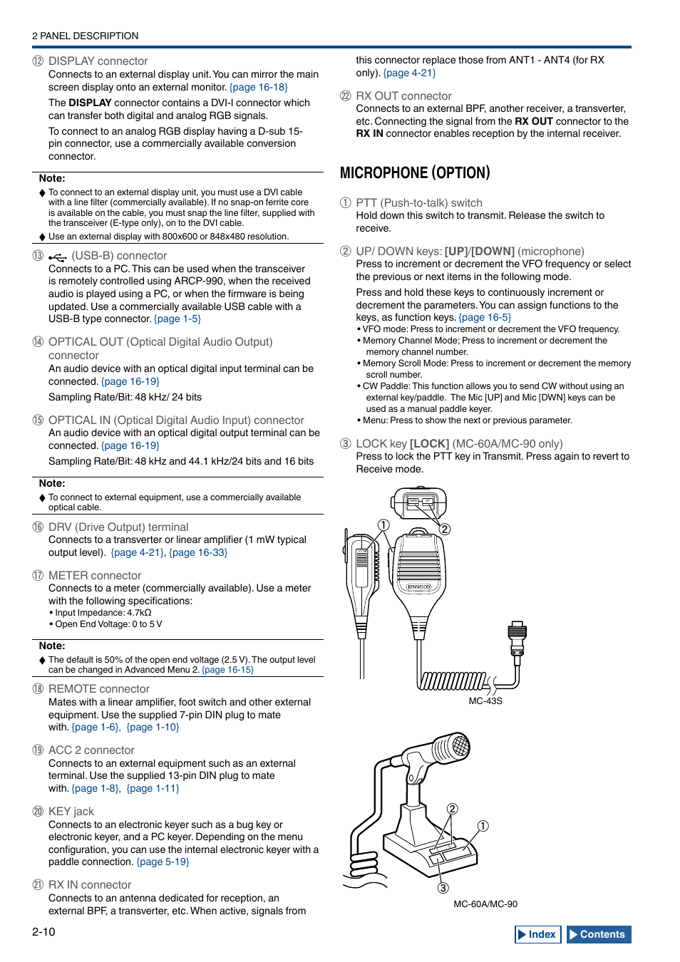 Microphone (option), Microphone (option) -10 | Kenwood TS-990S User Manual | Page 36 / 290