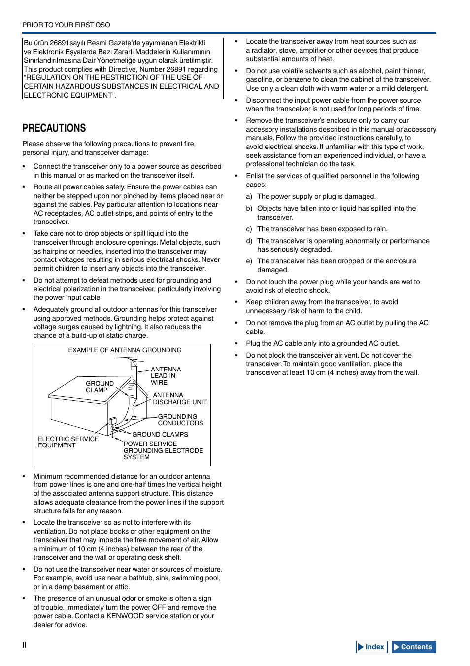 Precautions | Kenwood TS-990S User Manual | Page 4 / 290