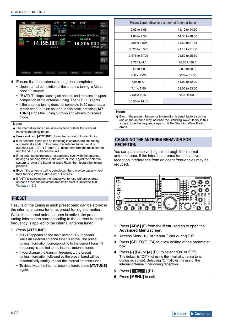 Preset, Changing the antenna behavior for reception, Preset -22 | Changing the antenna behavior for reception -22 | Kenwood TS-990S User Manual | Page 76 / 290