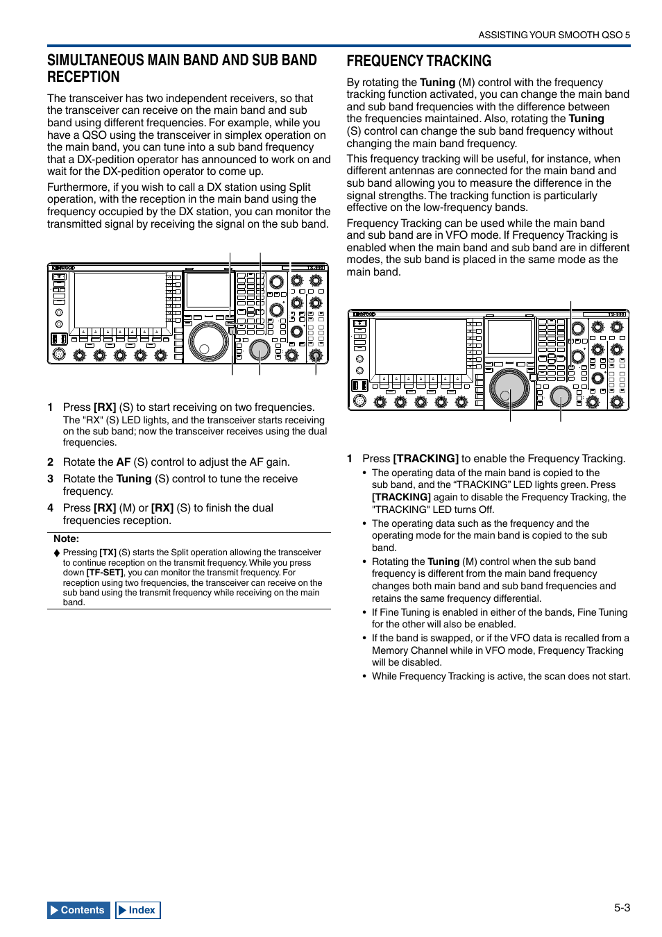 Simultaneous main band and sub band reception, Frequency tracking, Simultaneous main band and sub band reception -3 | Frequency tracking -3 | Kenwood TS-990S User Manual | Page 81 / 290