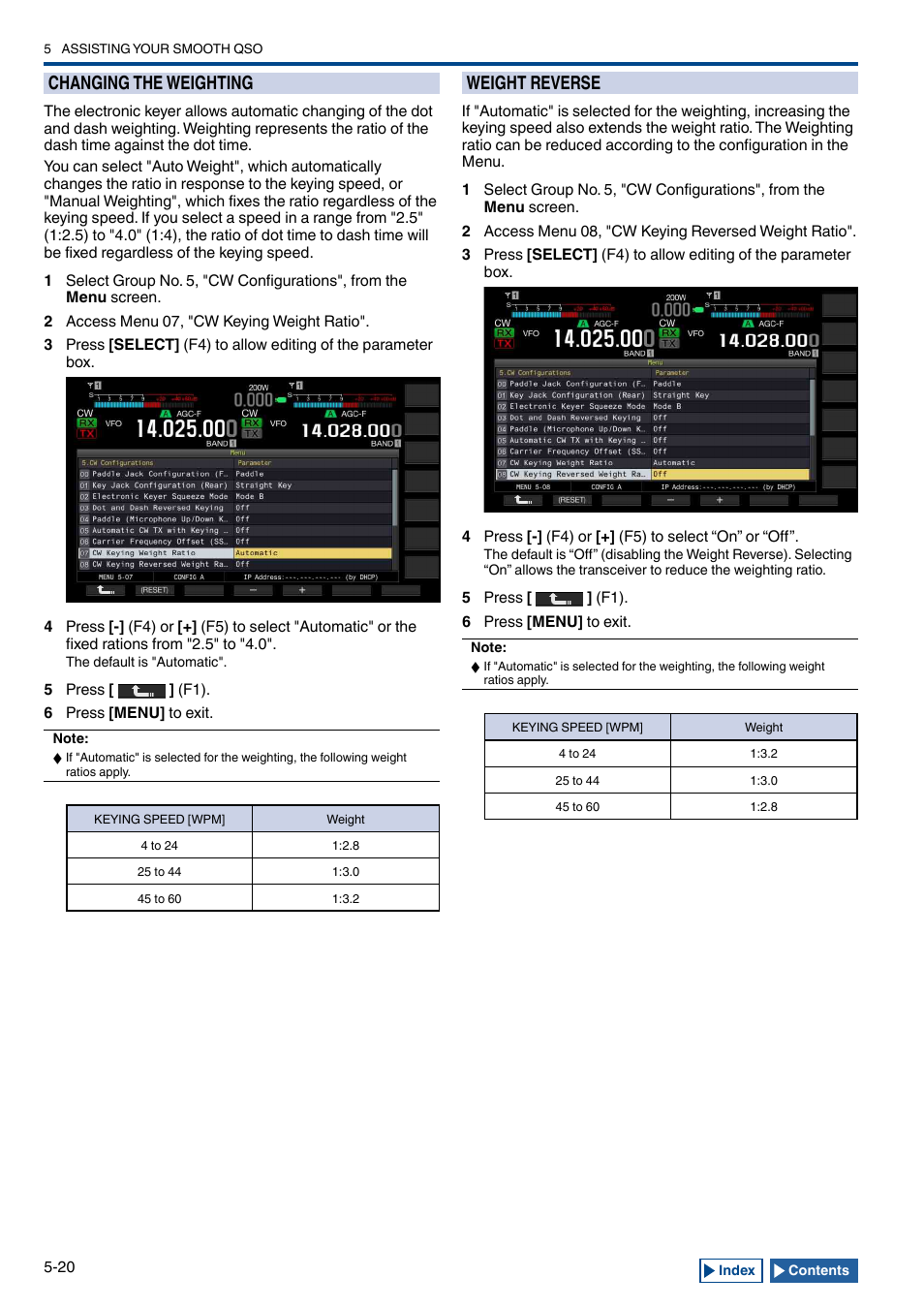 Changing the weighting, Weight reverse, Changing the weighting -20 | Weight reverse -20 | Kenwood TS-990S User Manual | Page 98 / 290