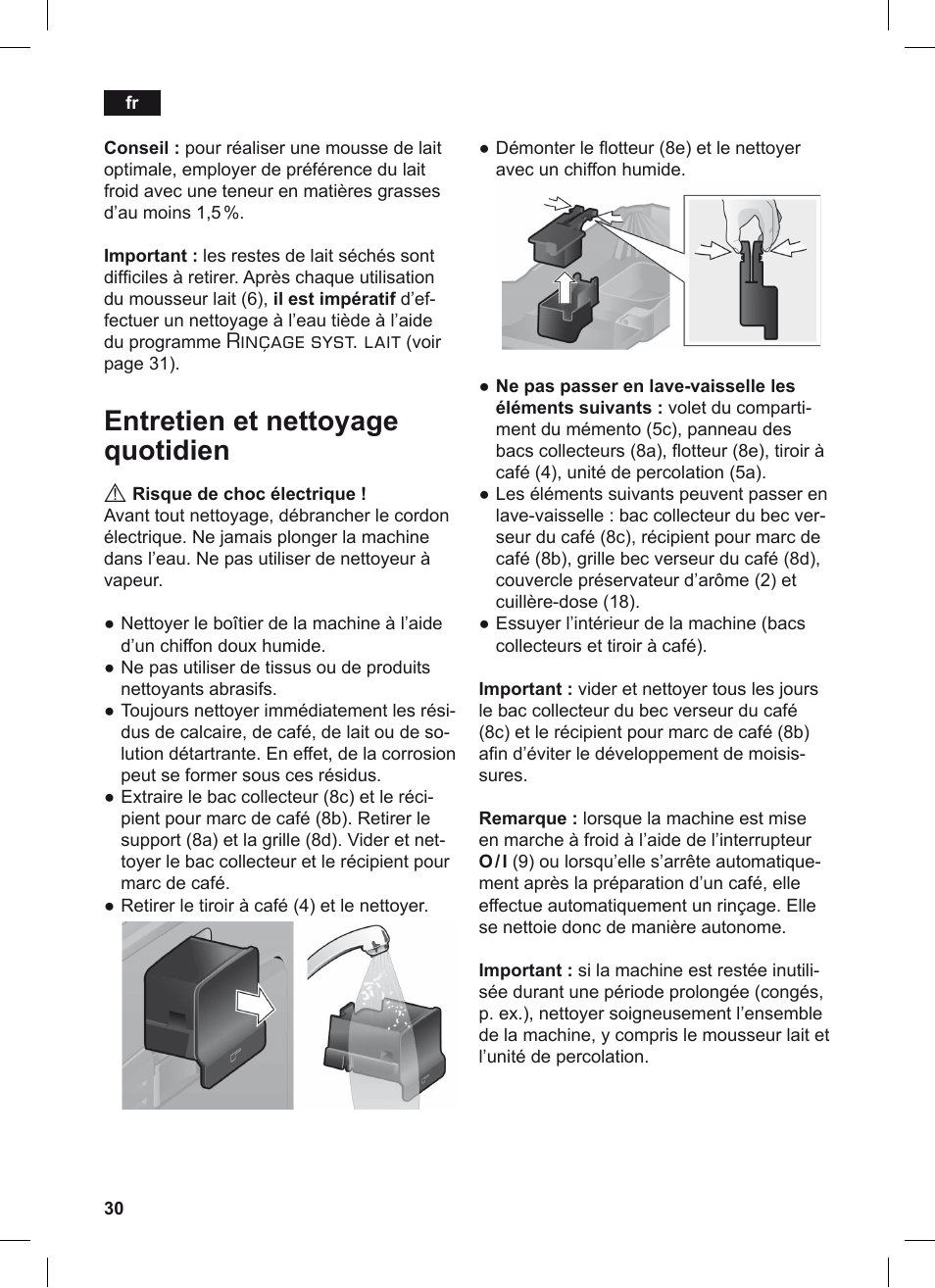 Entretien et nettoyage quotidien, Rinçage syst. lait | Siemens TE503209RW User Manual | Page 34 / 128