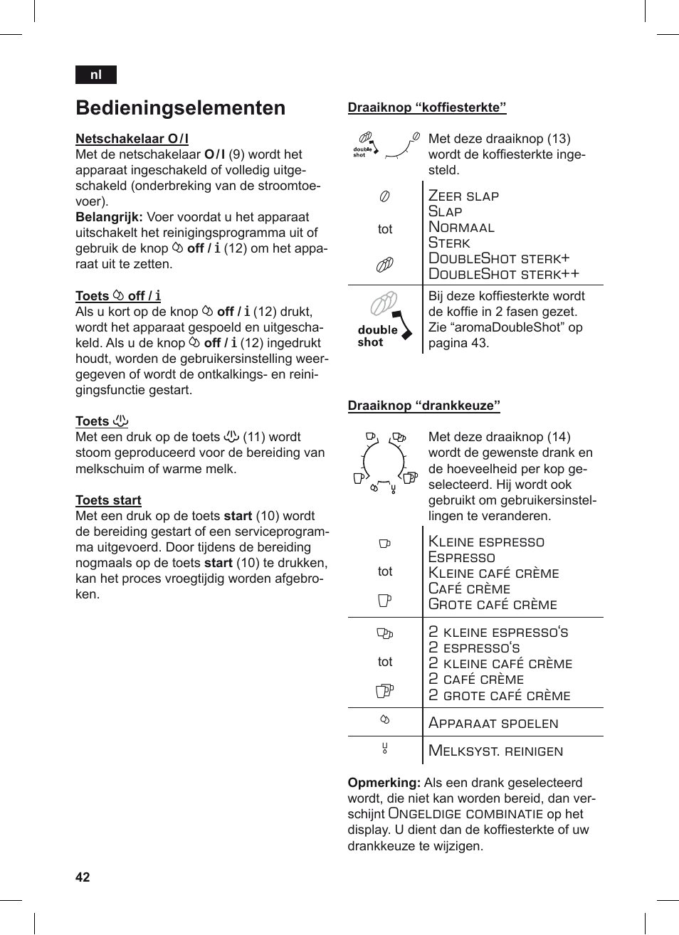 Bedieningselementen | Siemens TE503209RW User Manual | Page 46 / 128