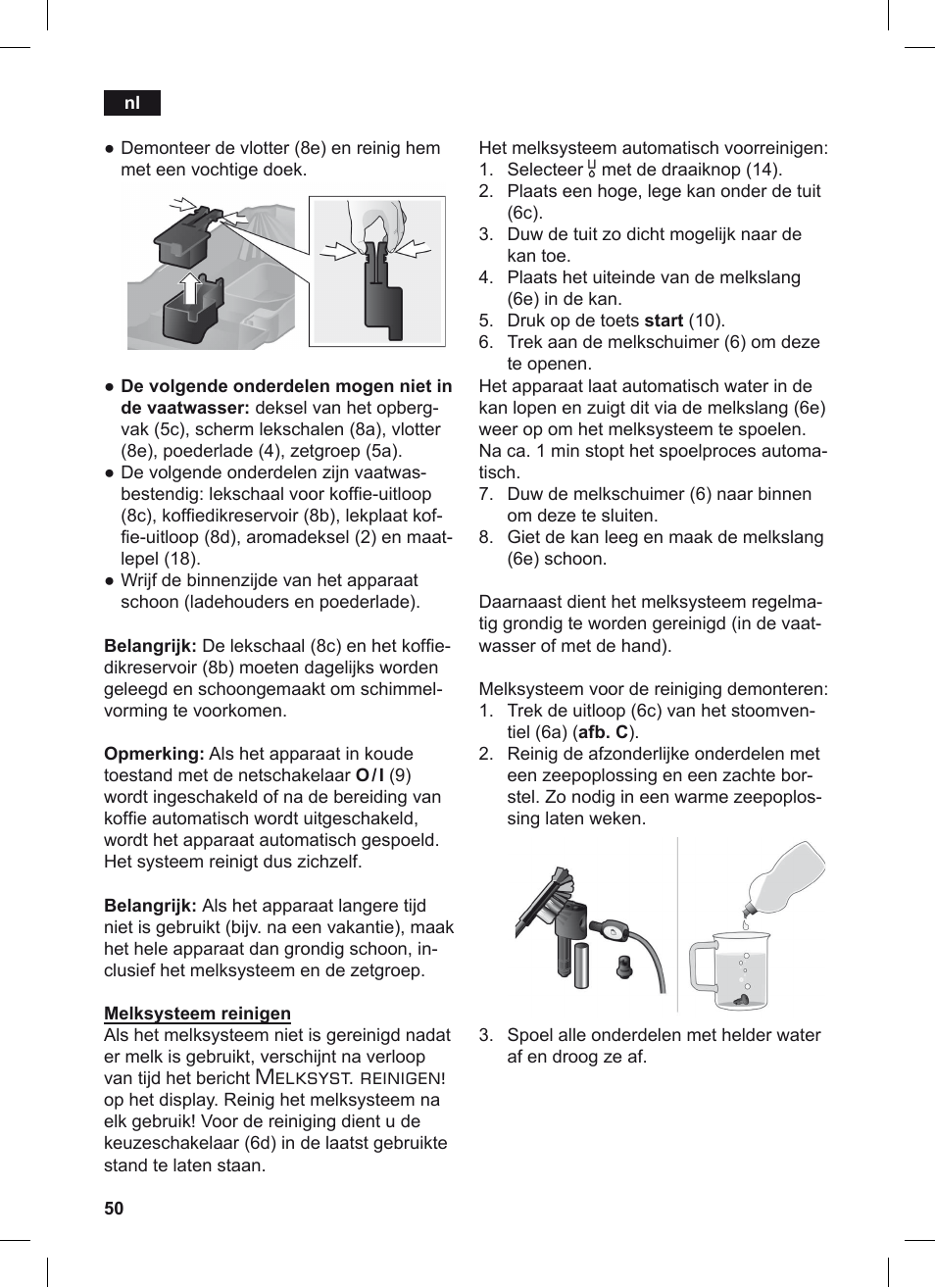 Melksyst. reinigen | Siemens TE503209RW User Manual | Page 54 / 128