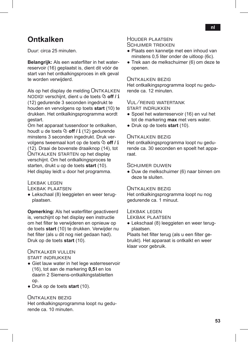 Ontkalken | Siemens TE503209RW User Manual | Page 57 / 128