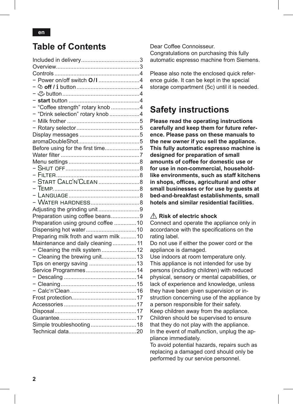 Siemens TE503209RW User Manual | Page 6 / 128