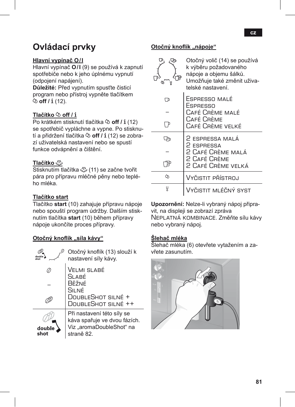 Ovládací prvky | Siemens TE503209RW User Manual | Page 85 / 128