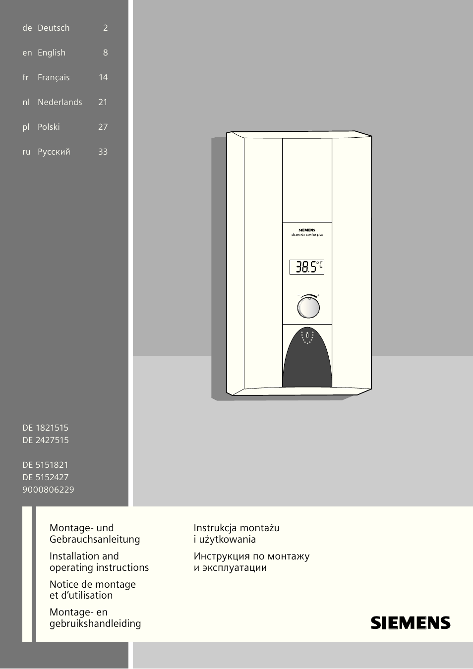 Siemens DE1821515 User Manual | 48 pages