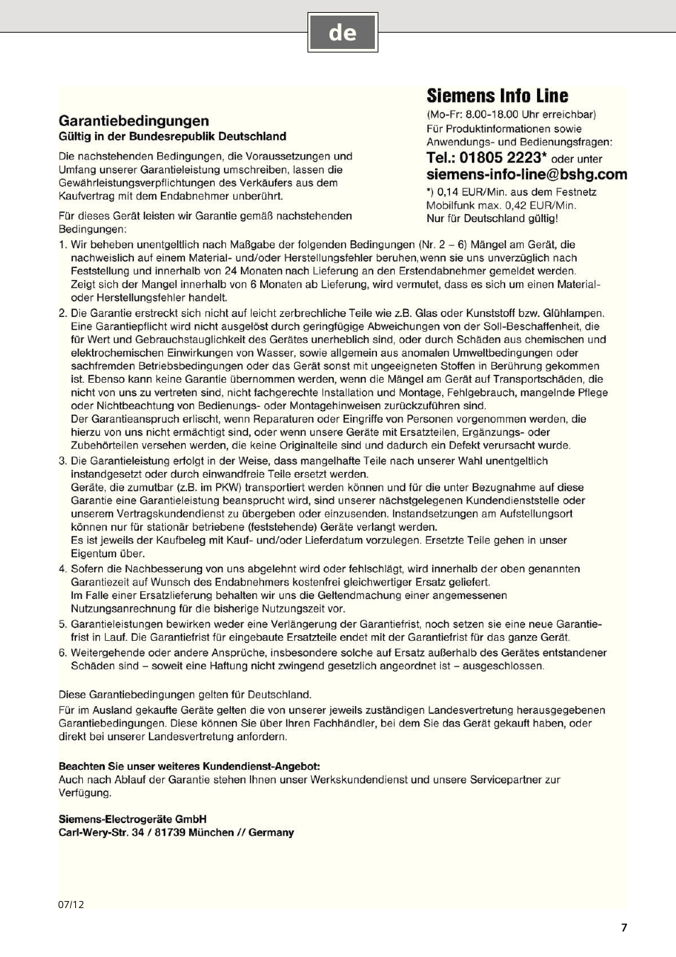Siemens DE1821515 User Manual | Page 7 / 48