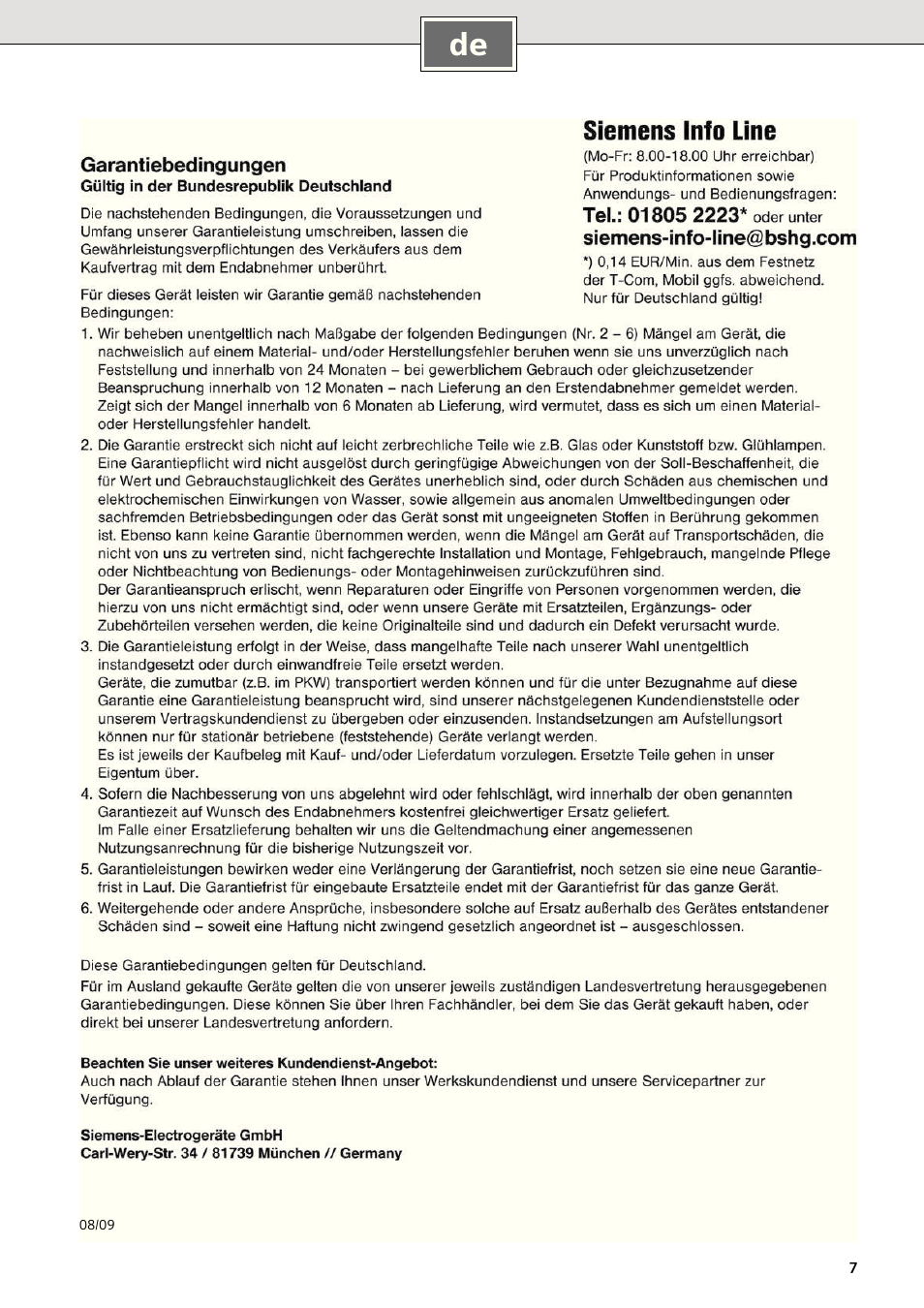 Siemens DE2427515 User Manual | Page 13 / 46
